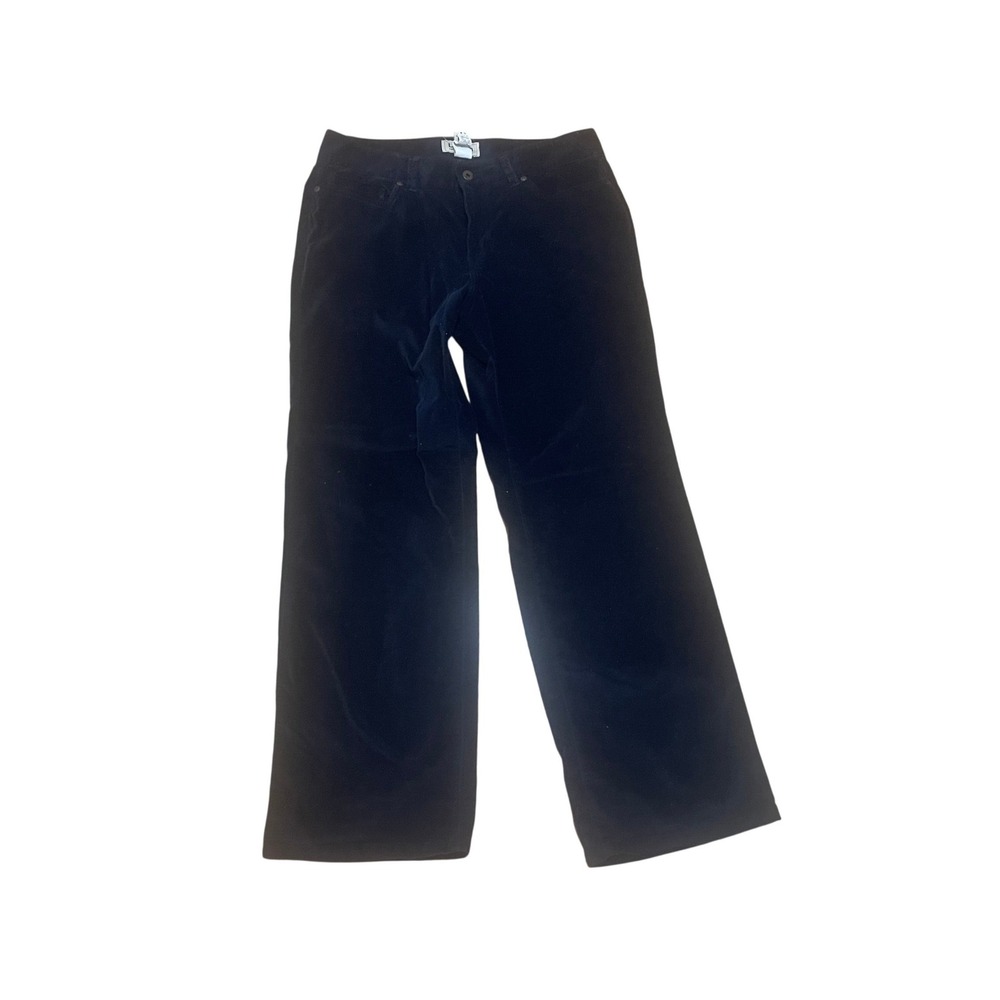 LL Bean Favorite Fit Straight Leg Corduroy Pants Navy Blue Womens 12 Reg 0JWL4